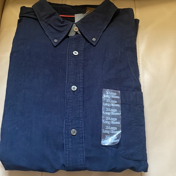 ST.JOHN’S BAY DARK BLUE BUTTON DOWN LONG SLEEVE DRESS SHIRT XL - Picture 2 of 8